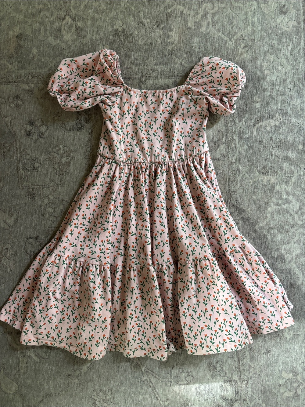 Alice + Ames Girls' Pink Floral Cotton Dress